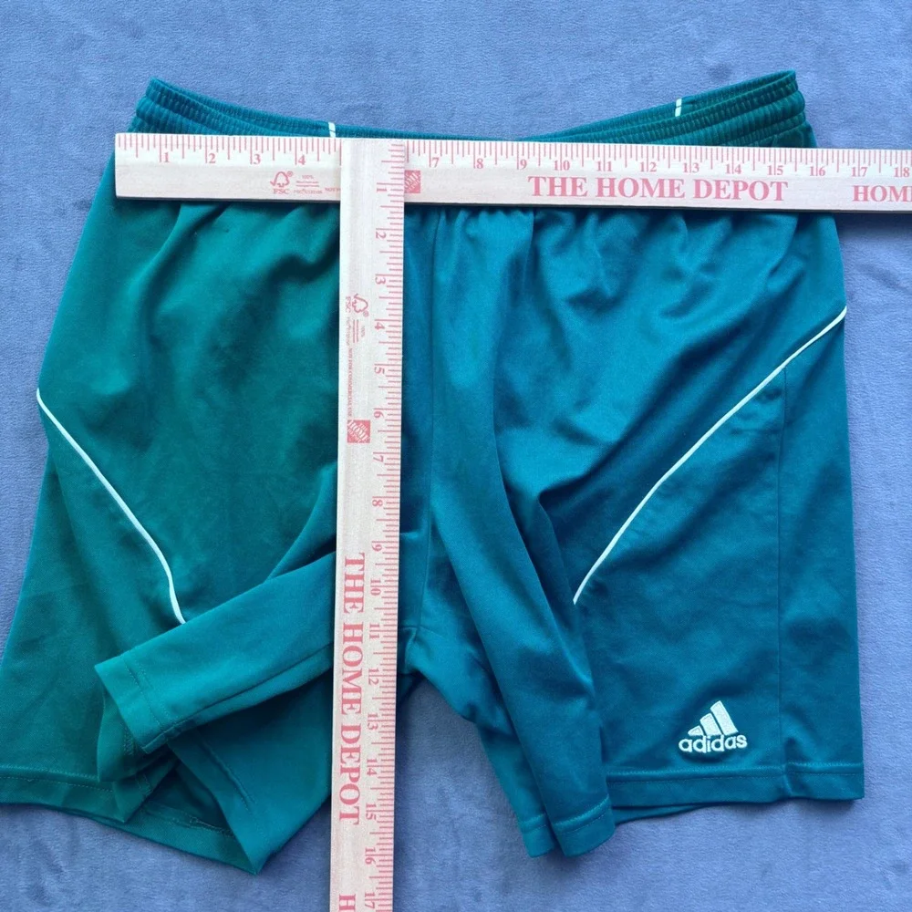 Vtg Adidas Climalite Soccer Shorts Mens L Teal Green Athletic Training Sporty